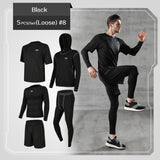 REXCHI 5 Pcs/Set Men's Tracksuit Gym Fitness For USA - UK - CANADA
