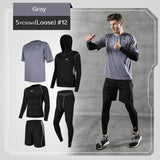 REXCHI 5 Pcs/Set Men's Tracksuit Gym Fitness For USA - UK - CANADA